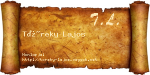 Töreky Lajos névjegykártya